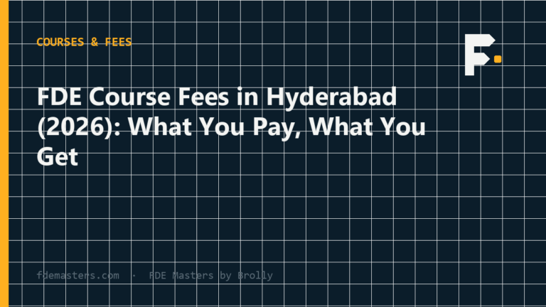 Comparison table of FDE course fees in Hyderabad across institutes