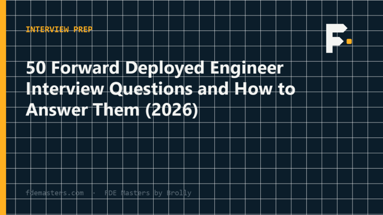 Forward deployed engineer interview questions grouped by round with answer frameworks