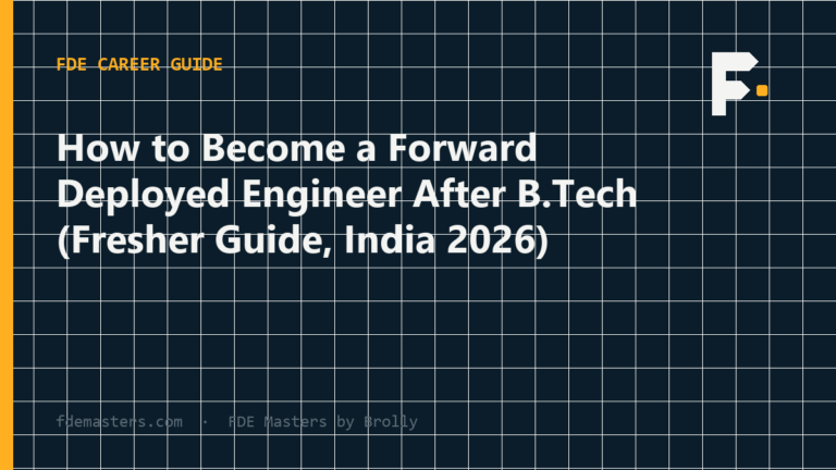 Flowchart showing three paths from B.Tech to a forward deployed engineer role in India