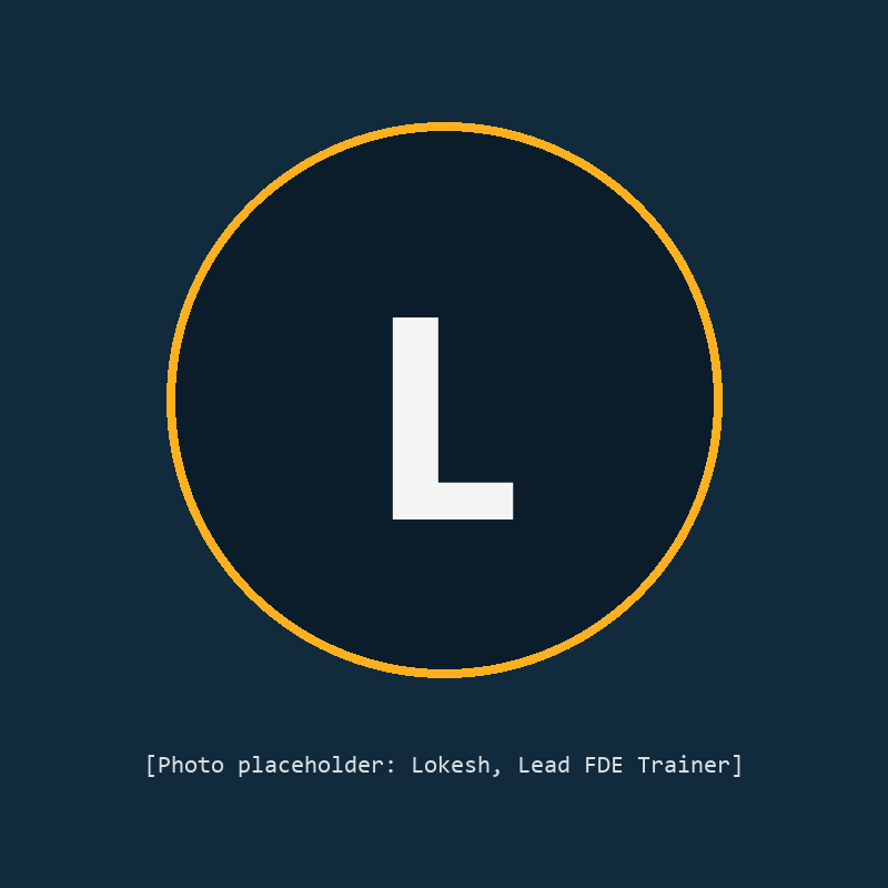 Lokesh, lead forward deployed engineer trainer at FDE Masters Hyderabad (photo placeholder)
